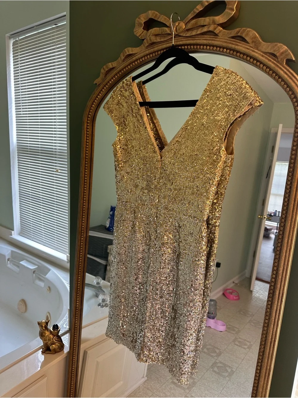 Jovani Gold Sequin Mini Dress